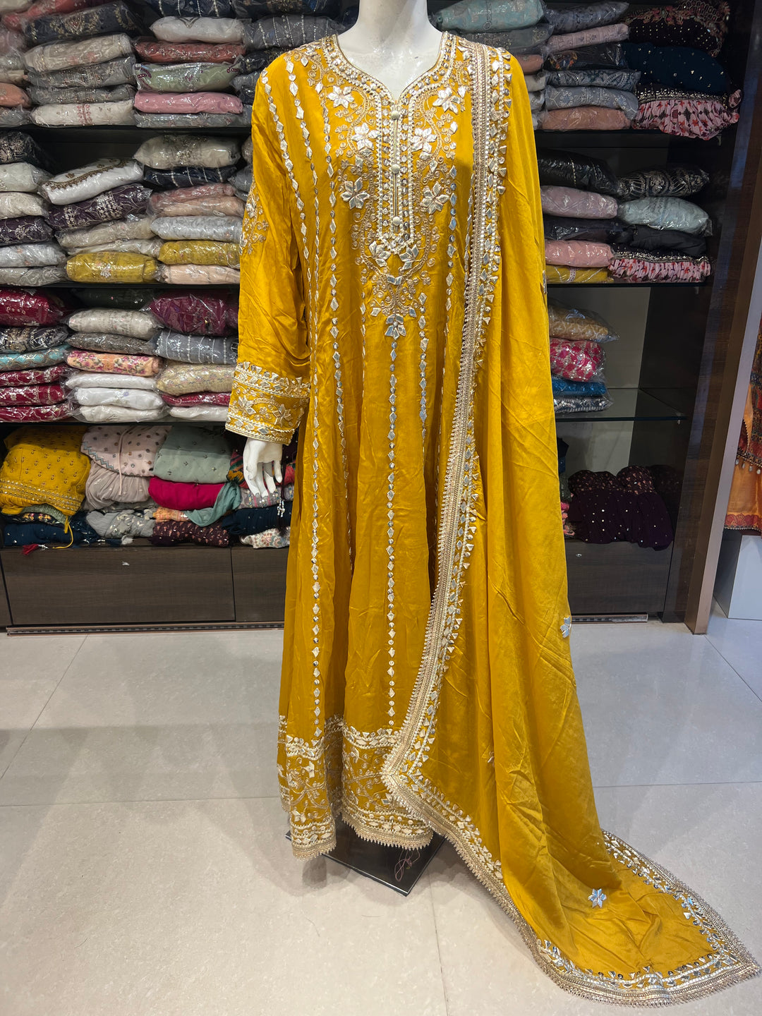 GOTA WORK DESIGNER LONG ANARKALI -01123