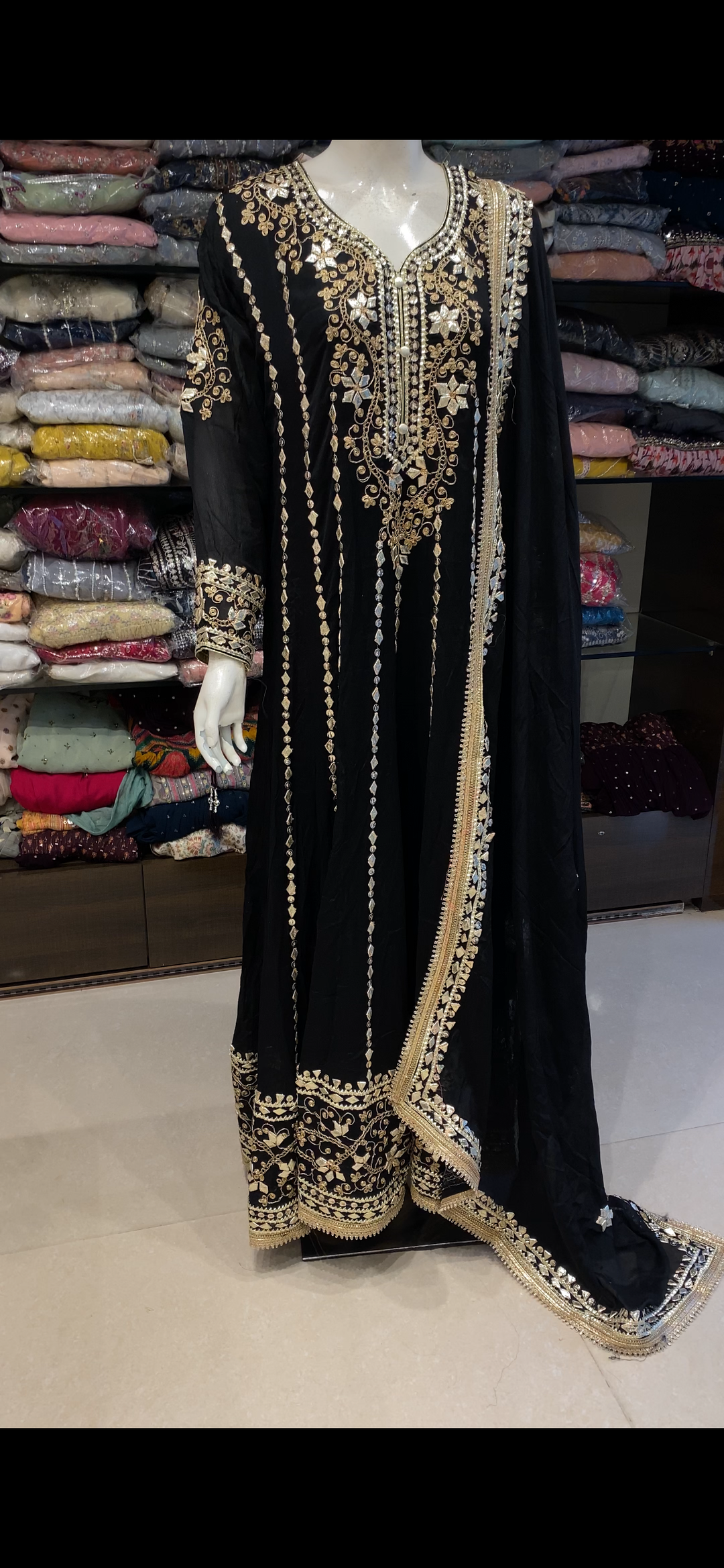 GOTA WORK DESIGNER LONG ANARKALI -01123