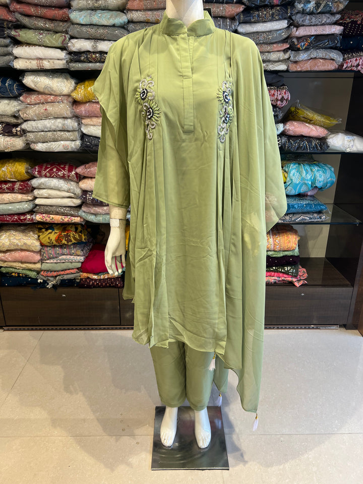 KAFTAN COORD SET SUIT -KTN01/GREEN/KTP06