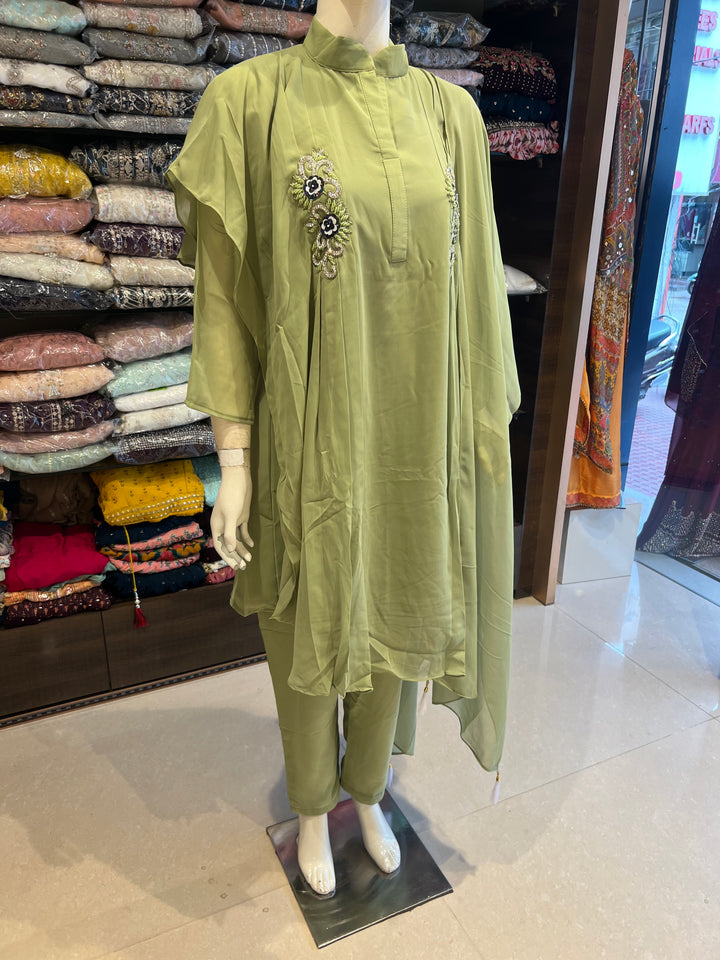 KAFTAN COORD SET SUIT -KTN01/GREEN/KTP06