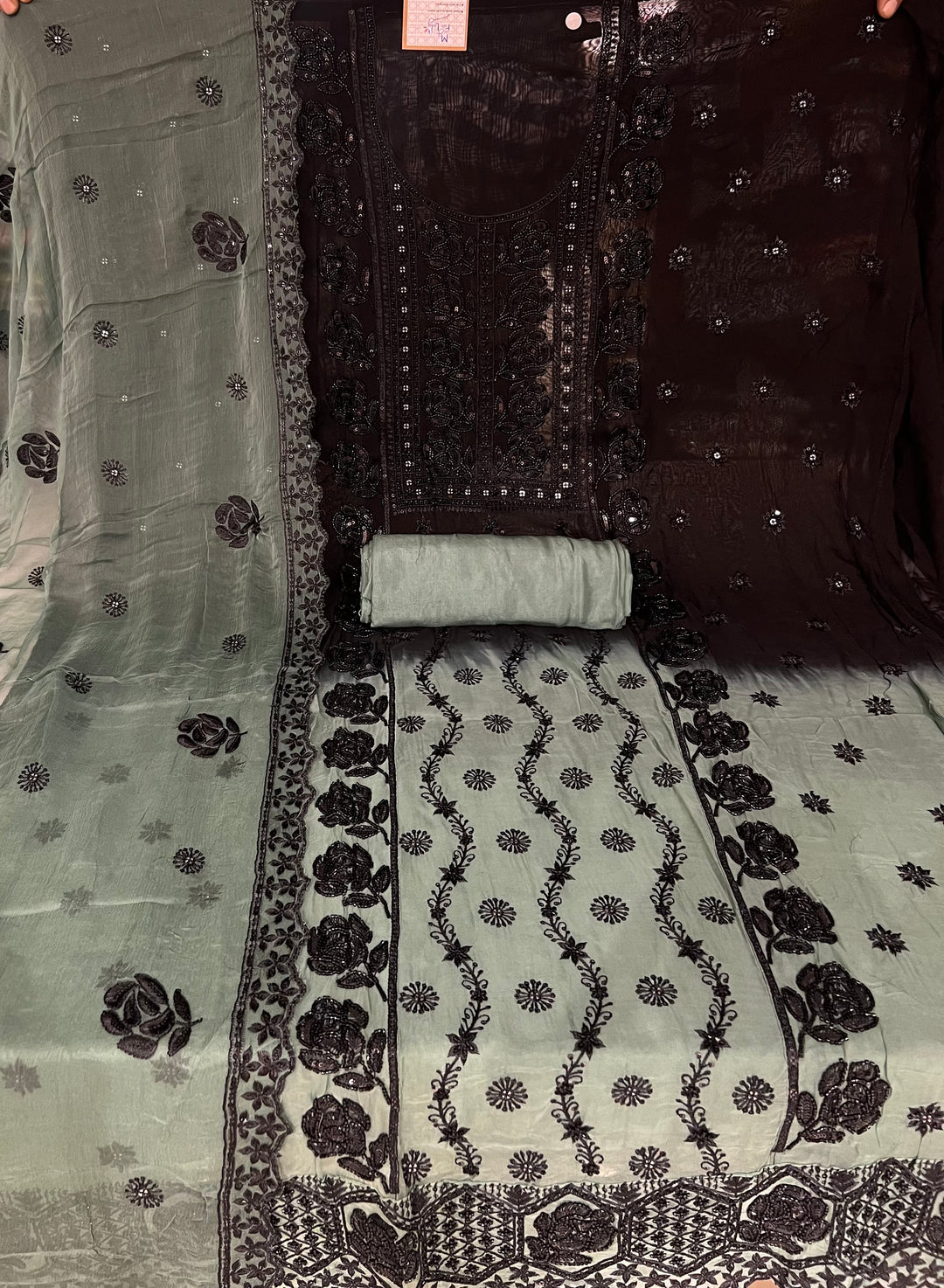 TWO TONED SOFT GORGETTE MATERIALS (CHIFFON DUPPATTA) -BTH001