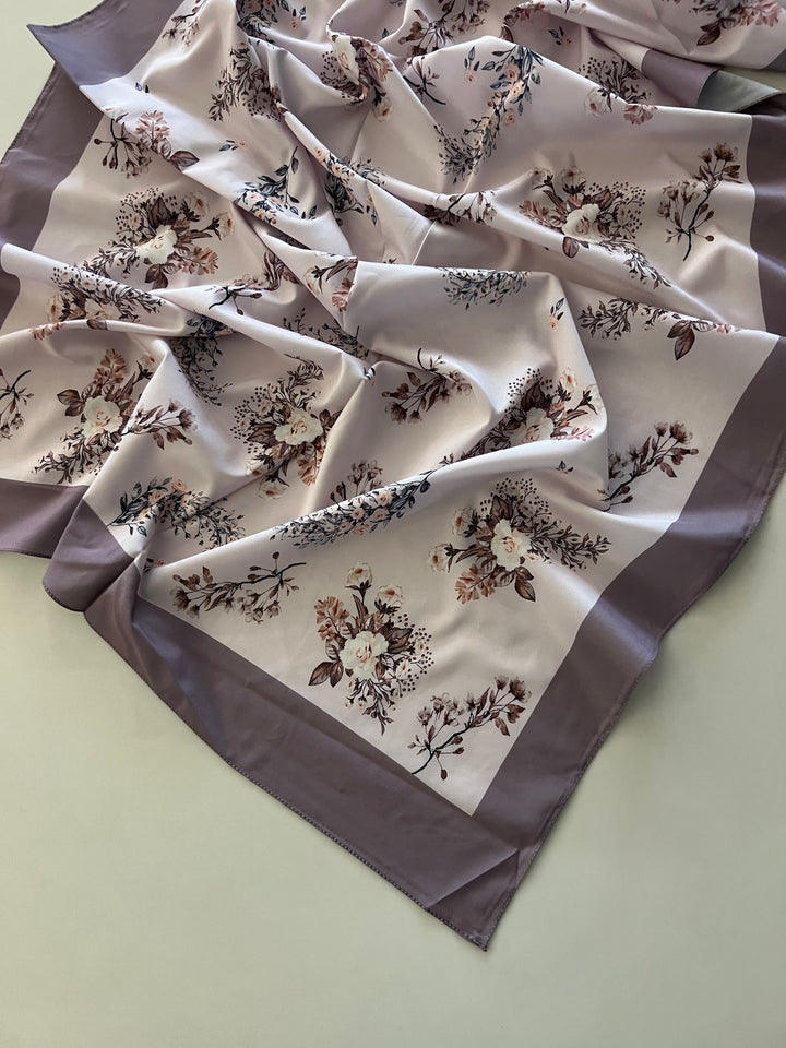 PREMIUM TURKISH PRINTED SILK HIJAB(RUBBER SILK) 1.75M*0.5M-2160