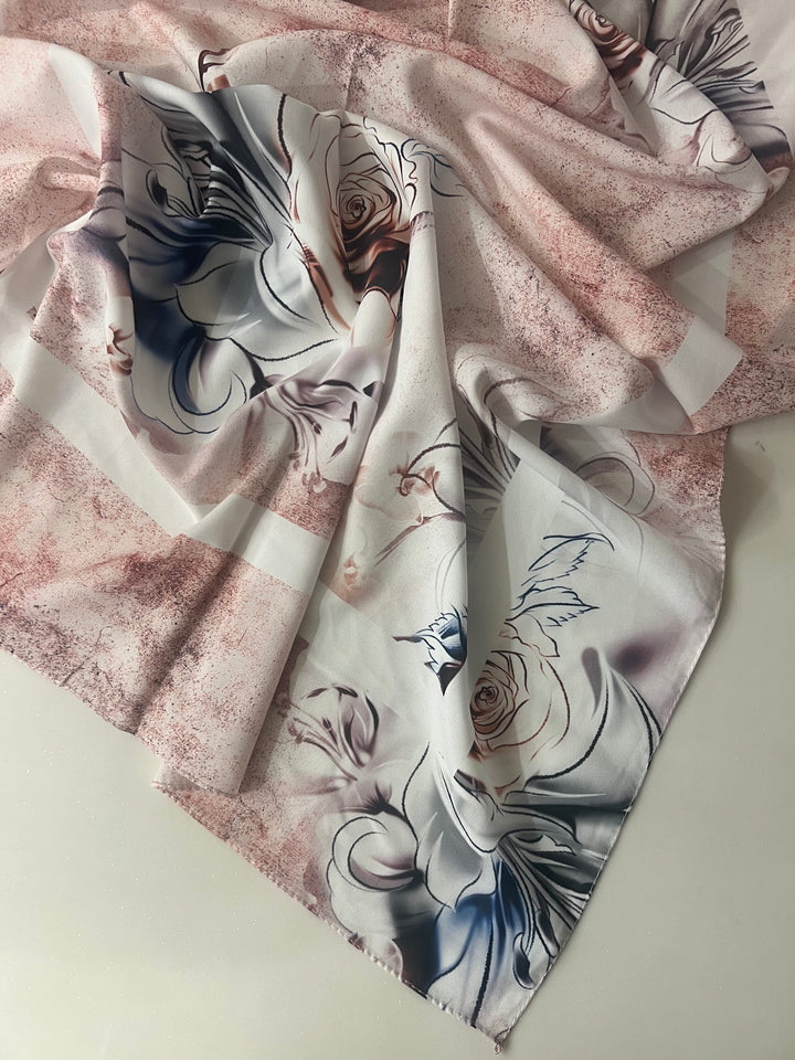 PREMIUM TURKISH PRINTED CASHMERE HIJABS (RUBBER SILK)1.75M*0.5M-2096