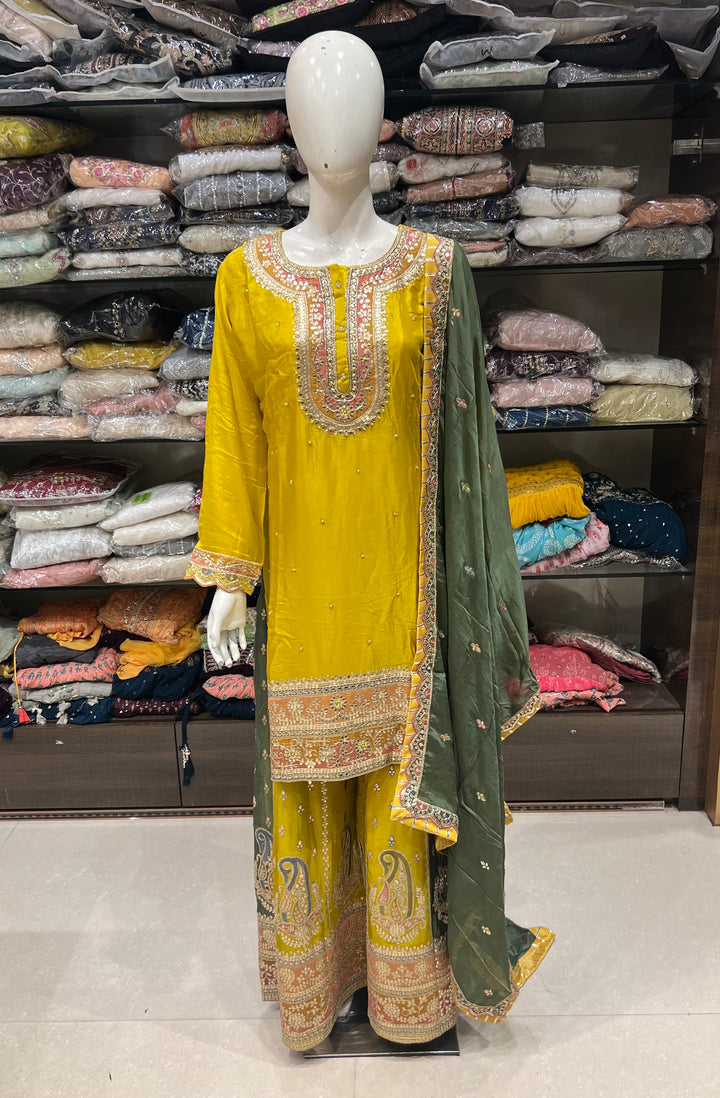 GOTA WORK DESIGN DRESS(CHINNON SILK FABRIC) -BTH25