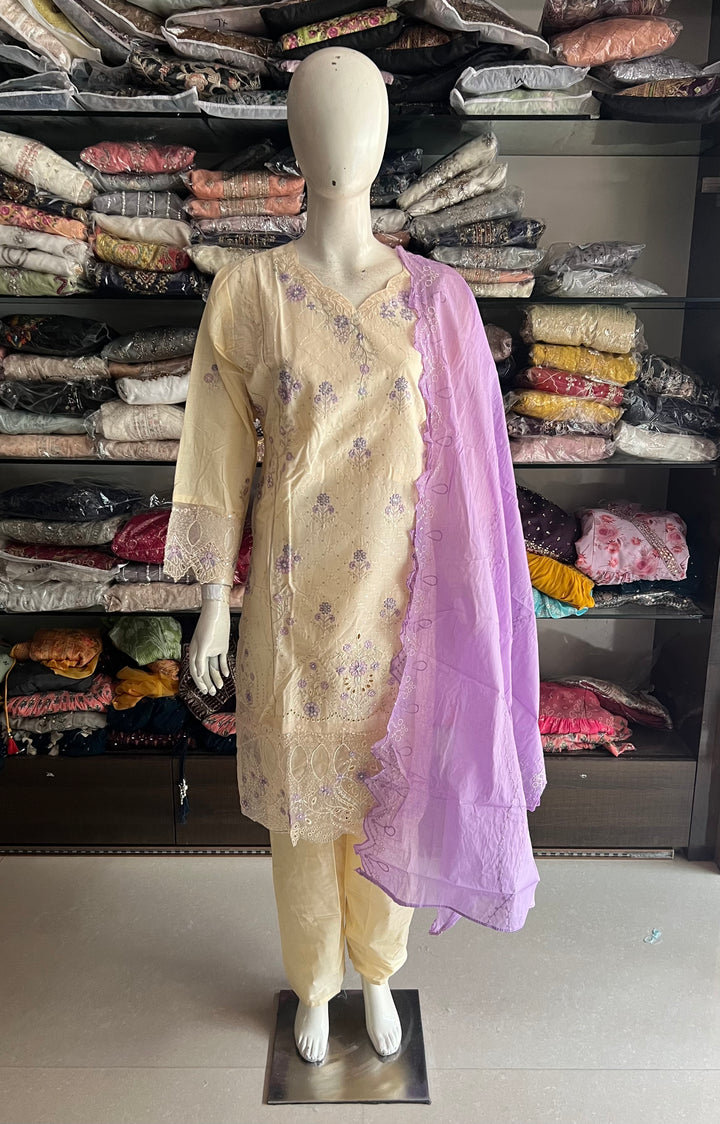 PLUS SIZE KARACHI SUIT(SOFT COTTON LAWN DUPPATTA)-BTH185