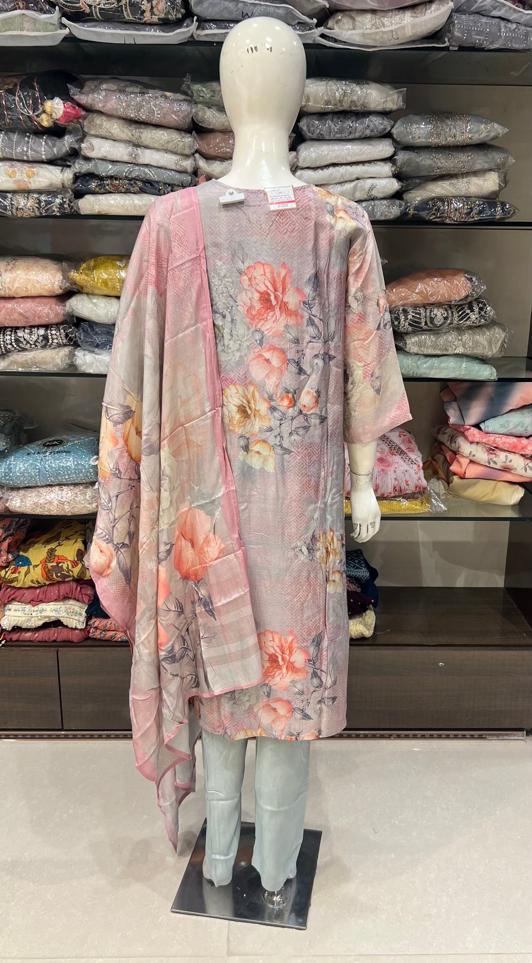 DESIGNER MUSLEEN SILK SUIT-IKKBA09/GRAY