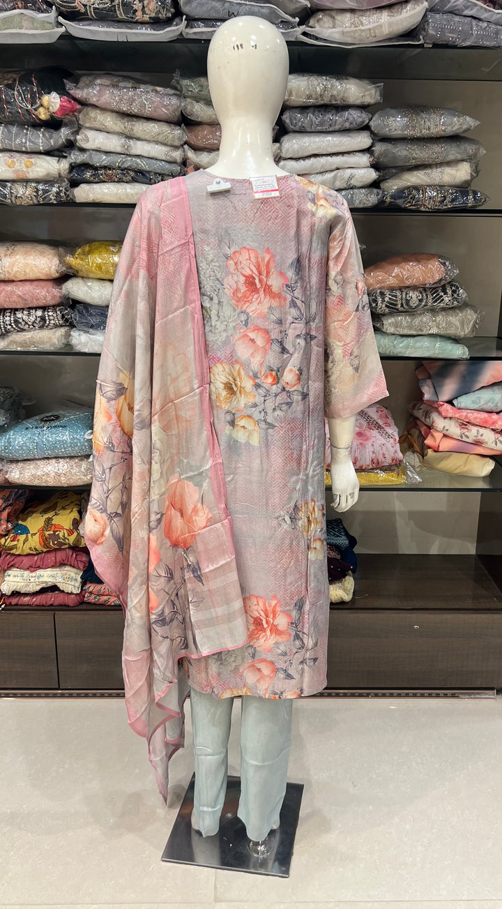 DESIGNER MUSLEEN SILK SUIT-IKKBA09/GRAY