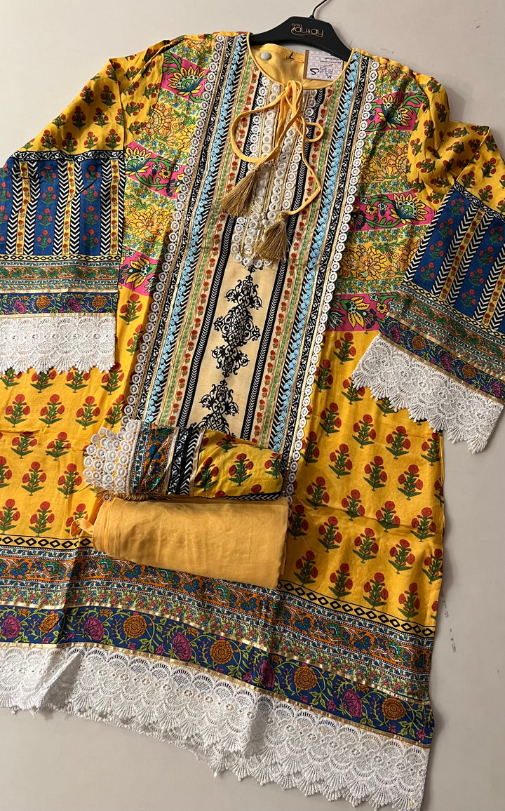 DESIGNER PLUS SIZE LAWN SUIT- IKUJ05