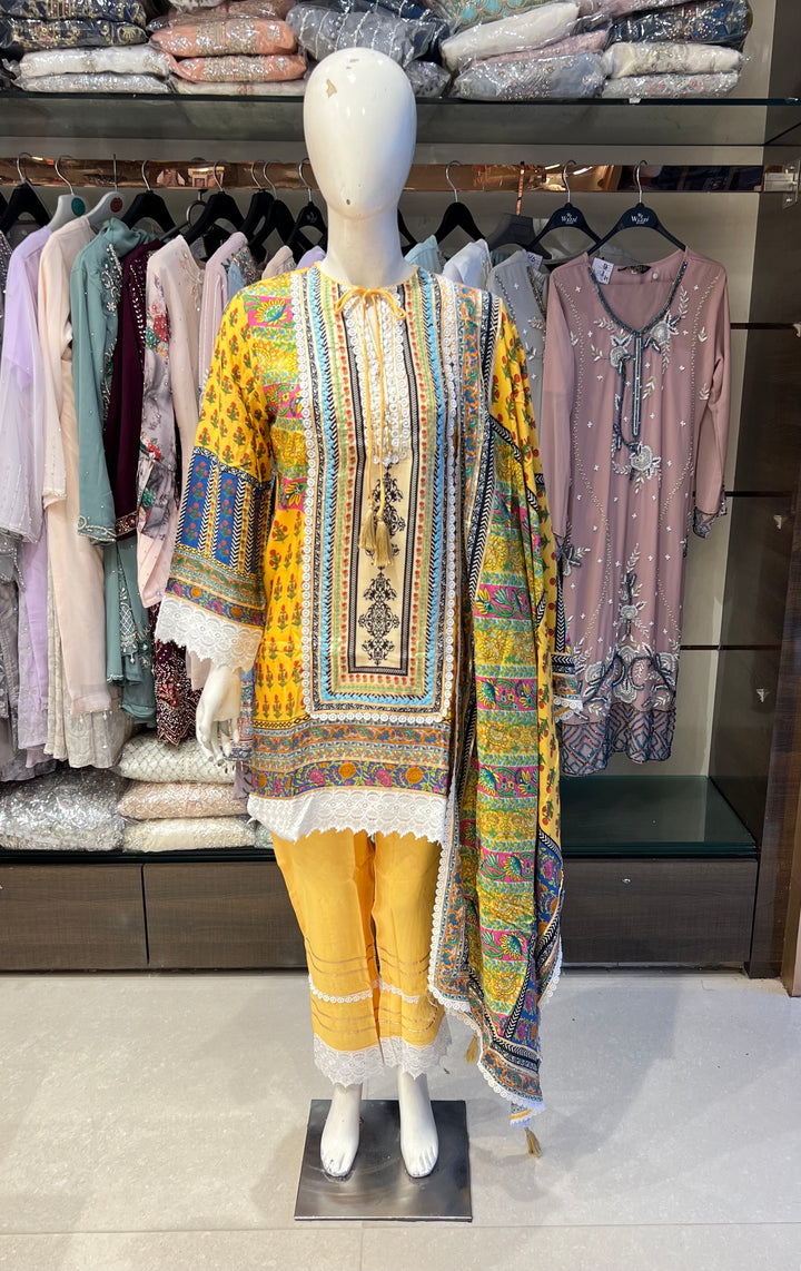 DESIGNER PLUS SIZE LAWN SUIT- IKUJ05