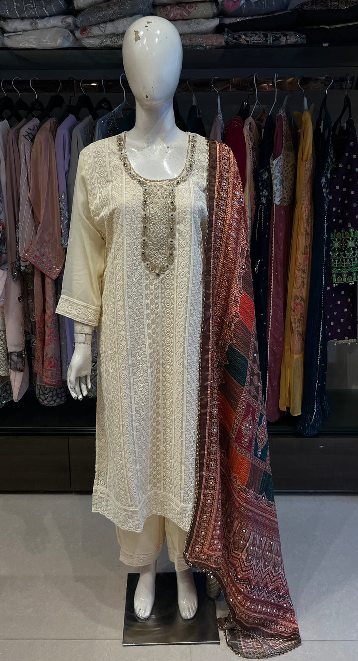 DESIGNER CHIKANKARI PLUS SIZE -IKUS05