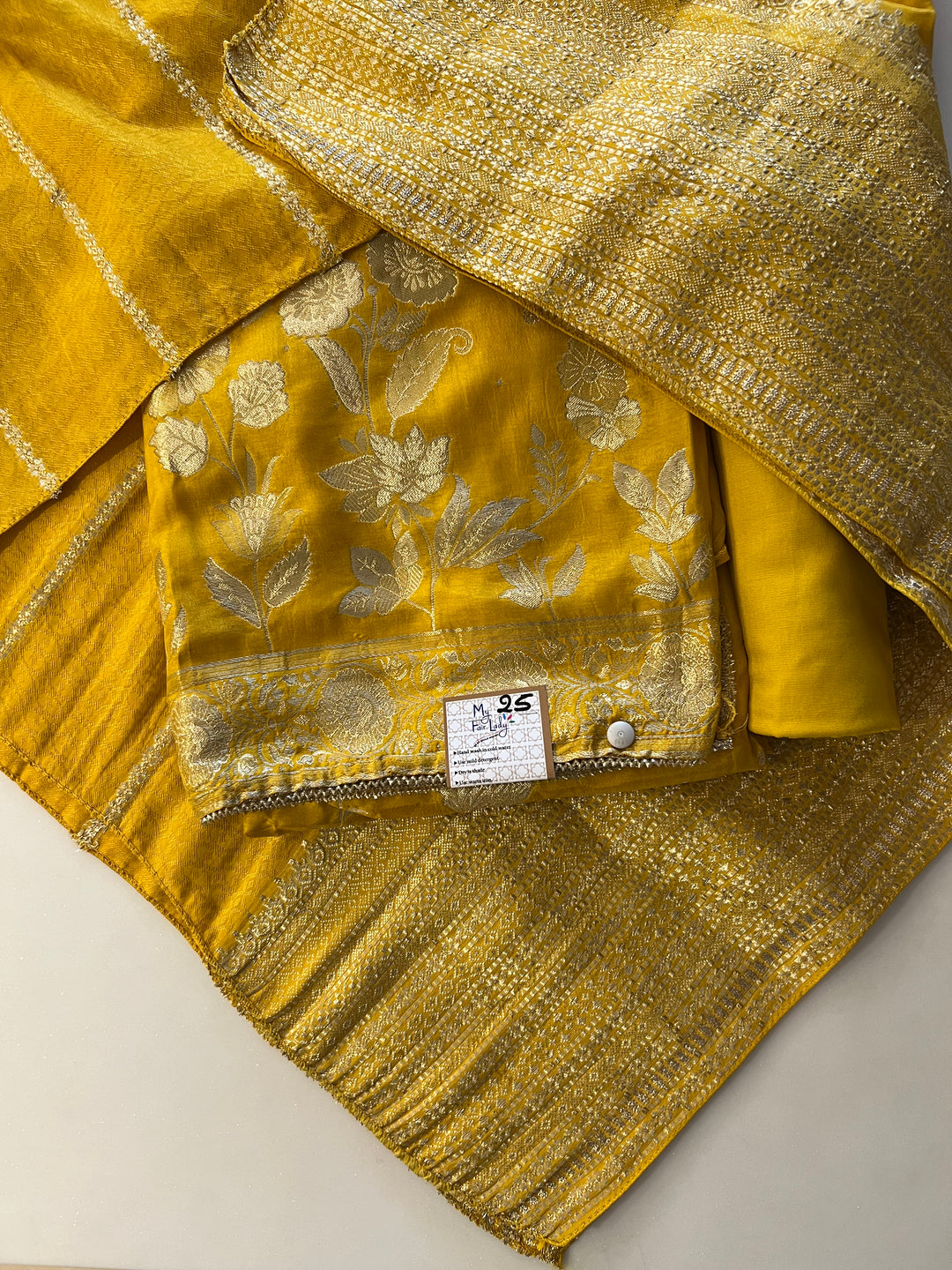 DESIGNER UNSTITCHED DRESS MATERIAL(BANARASI FABRIC)-BTUS25/YELLOW My Fair Lady DESIGNER UNSTITCHED DRESS MATERIAL(BANARASI FABRIC)-BTUS25/YELLOW My Fair Lady