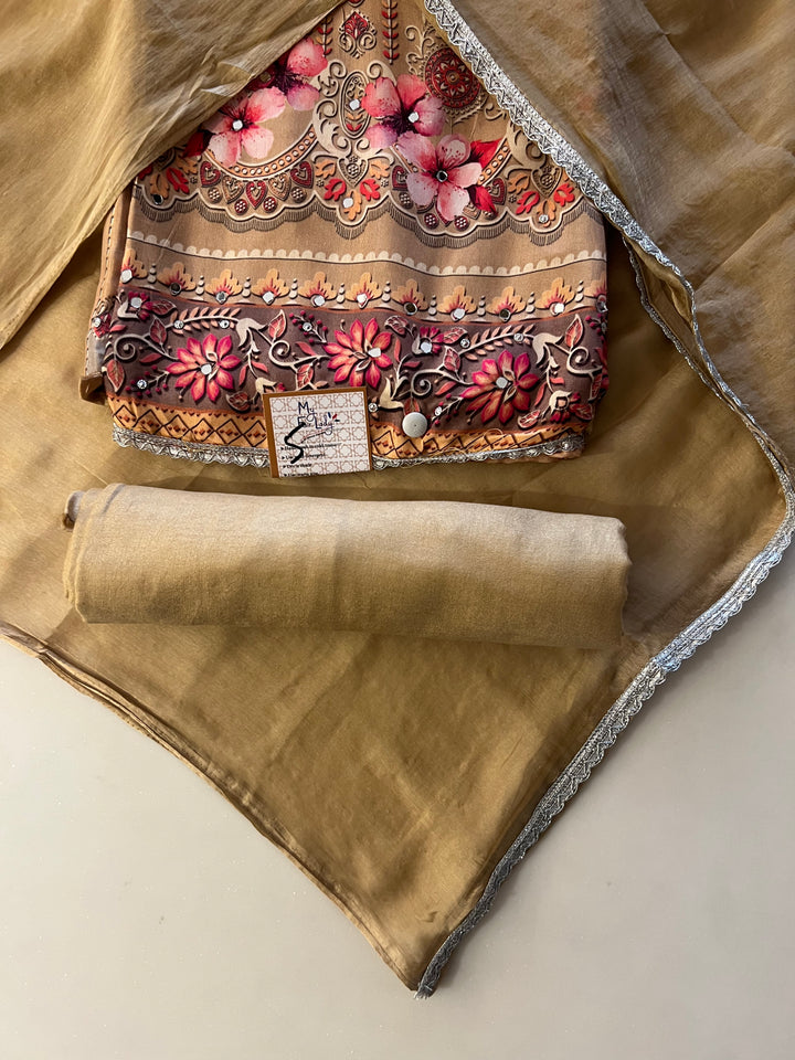 DESIGNER UNSTITCHED DRESS MATERIAL-IKNS05/BEAGE