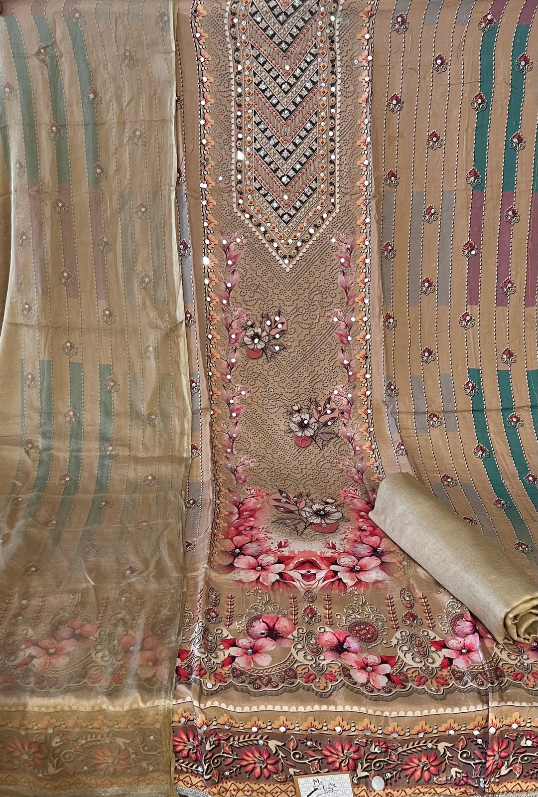 DESIGNER UNSTITCHED DRESS MATERIAL-IKNS05/BEAGE