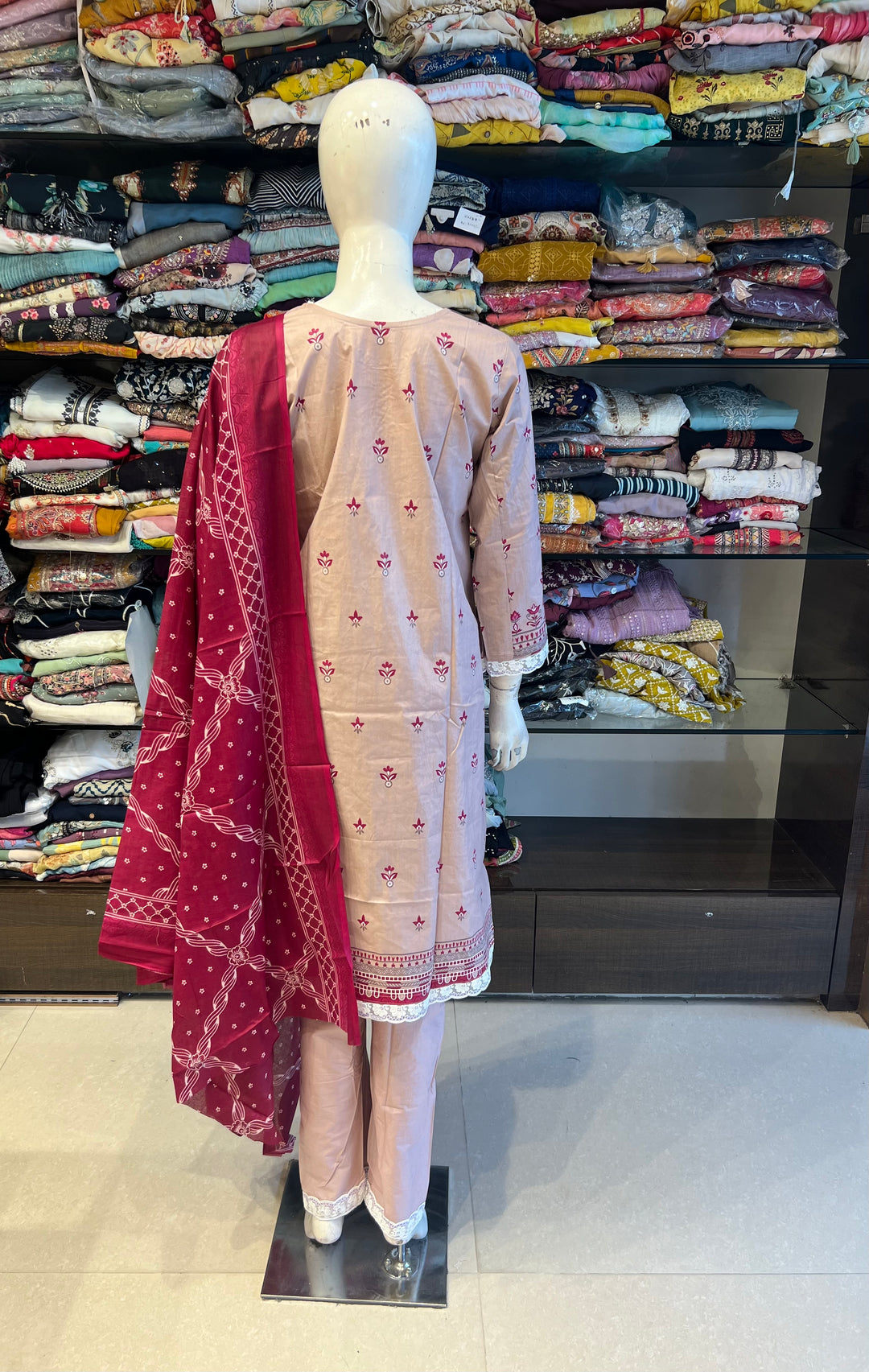 MFL NEW DESIGNER SUIT -KD001 ARSALA MHEROON/