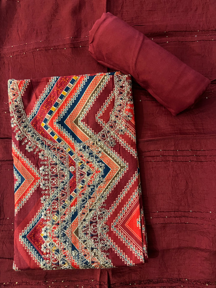 DESIGNER UNSTITCHED DRESS MATERIAL- BTFZ28/