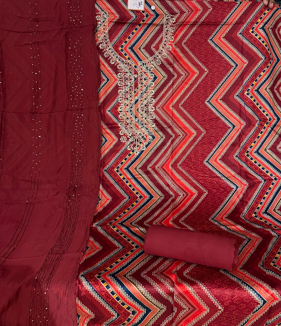 DESIGNER UNSTITCHED DRESS MATERIAL- BTFZ28/