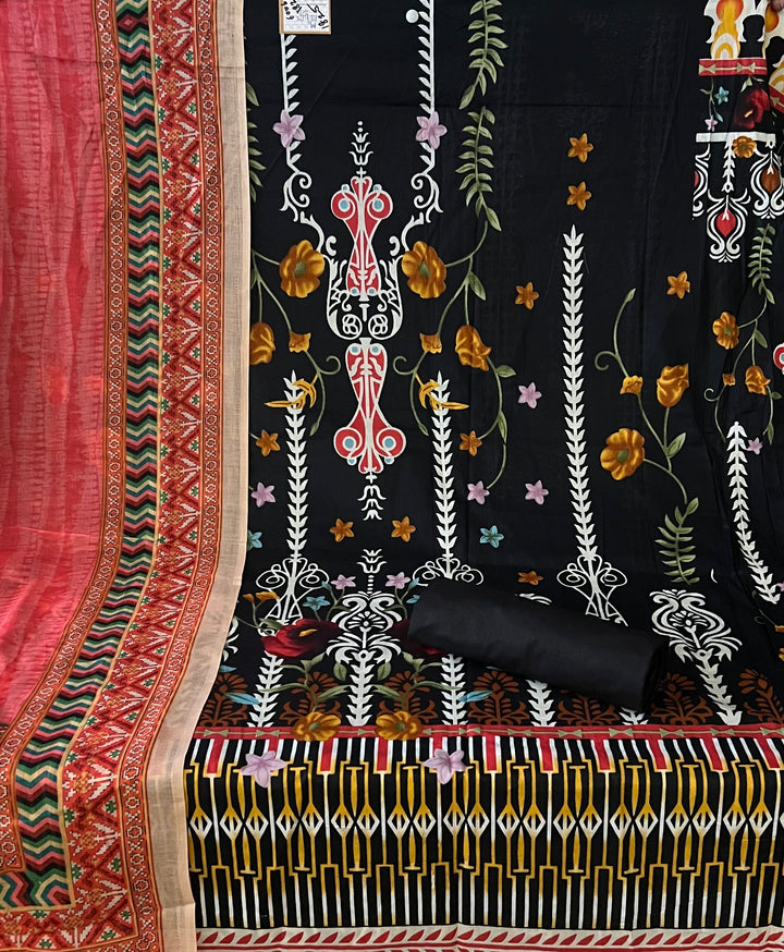 LAWN COTTON UNSTITCHED DRESS MATERIAL-6006/