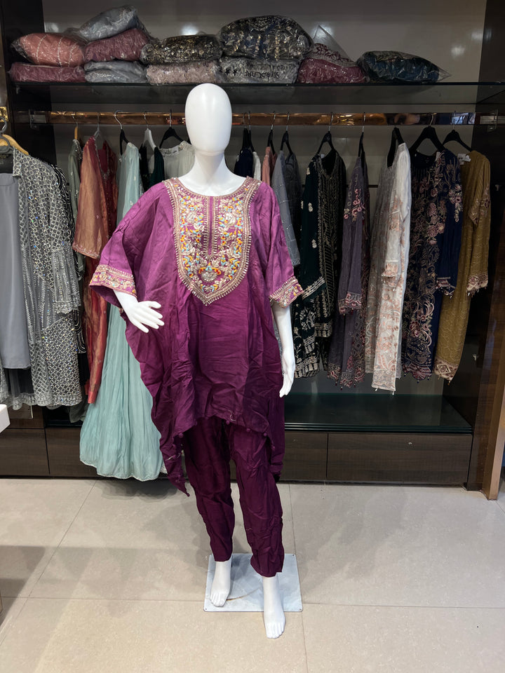 PLUS SIZE KAFTAN CHINNON COORD SET-IKHY09/