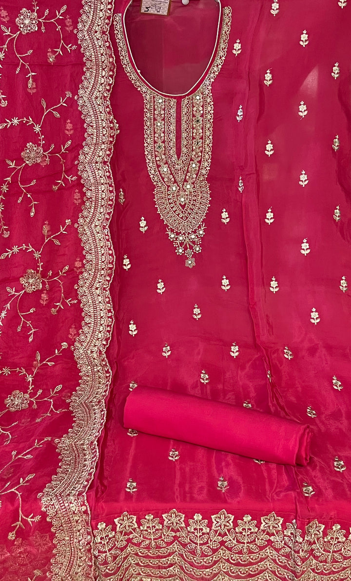 UNSTITCHED DRESS MATERIAL-IKZV05/RED