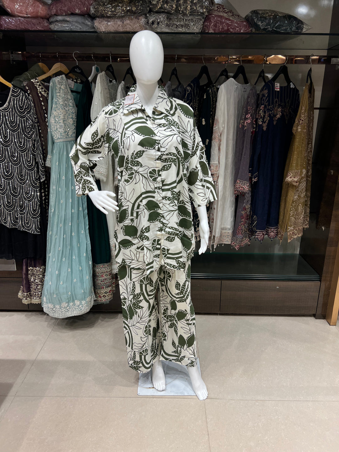 RAYON PRINTED PLUS SIZE COORD SET 5XL ,4XL,3XL- IKAM01/GREEN