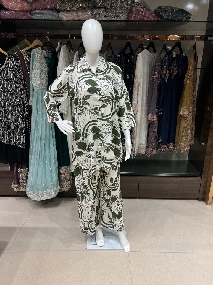 RAYON PRINTED PLUS SIZE COORD SET 5XL ,4XL,3XL- IKAM01/GREEN