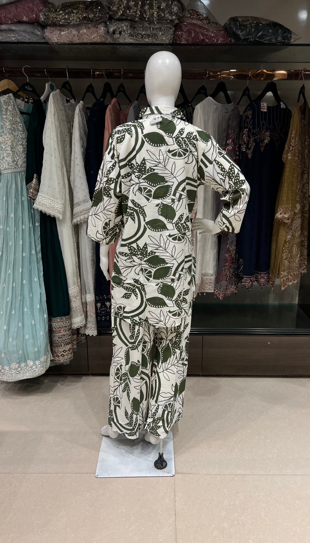 RAYON PRINTED PLUS SIZE COORD SET 5XL ,4XL,3XL- IKAM01/GREEN