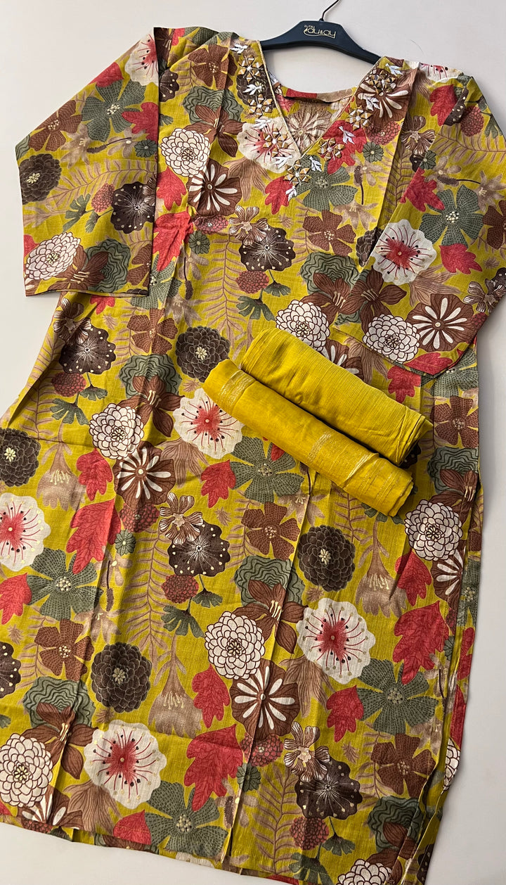 RAYON PLUS SIZE COORD SET(3XL,4XL,5XL)-IKFK04/GOLD