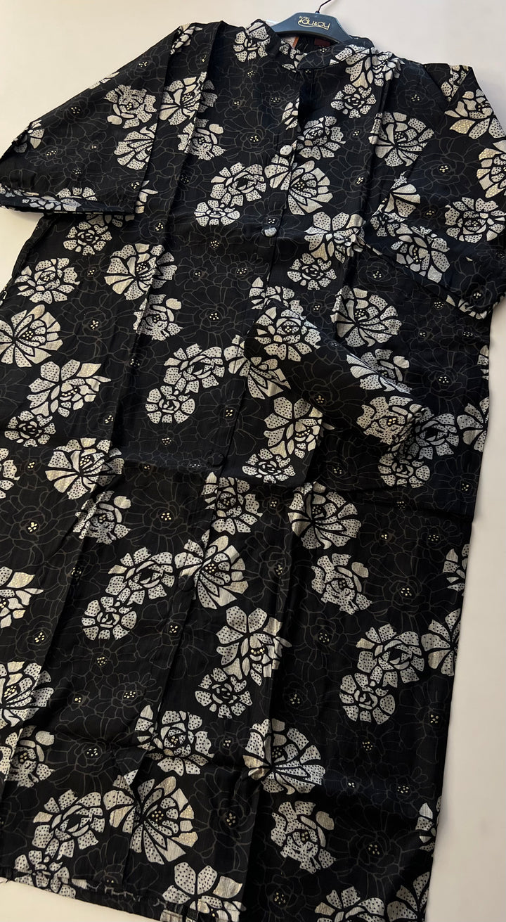 RAYON PLUS SIZE COORD SET-IKFK06/BLACK