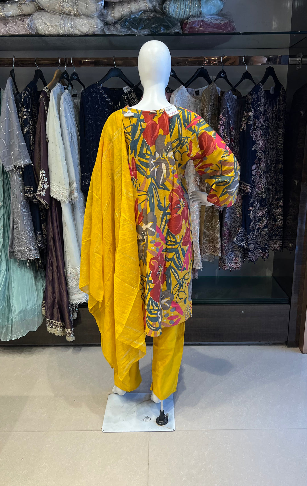 RAYON PLUS SIZE COORD SET(3XL,4XL,5XL)-IKFK04/YELLOW