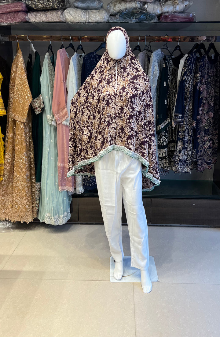 RAMZAN PRAYER NAMAZ HIJAAB-{PRINTED}-PD02/RAYON FABRIC/ 1 a TO 10 a