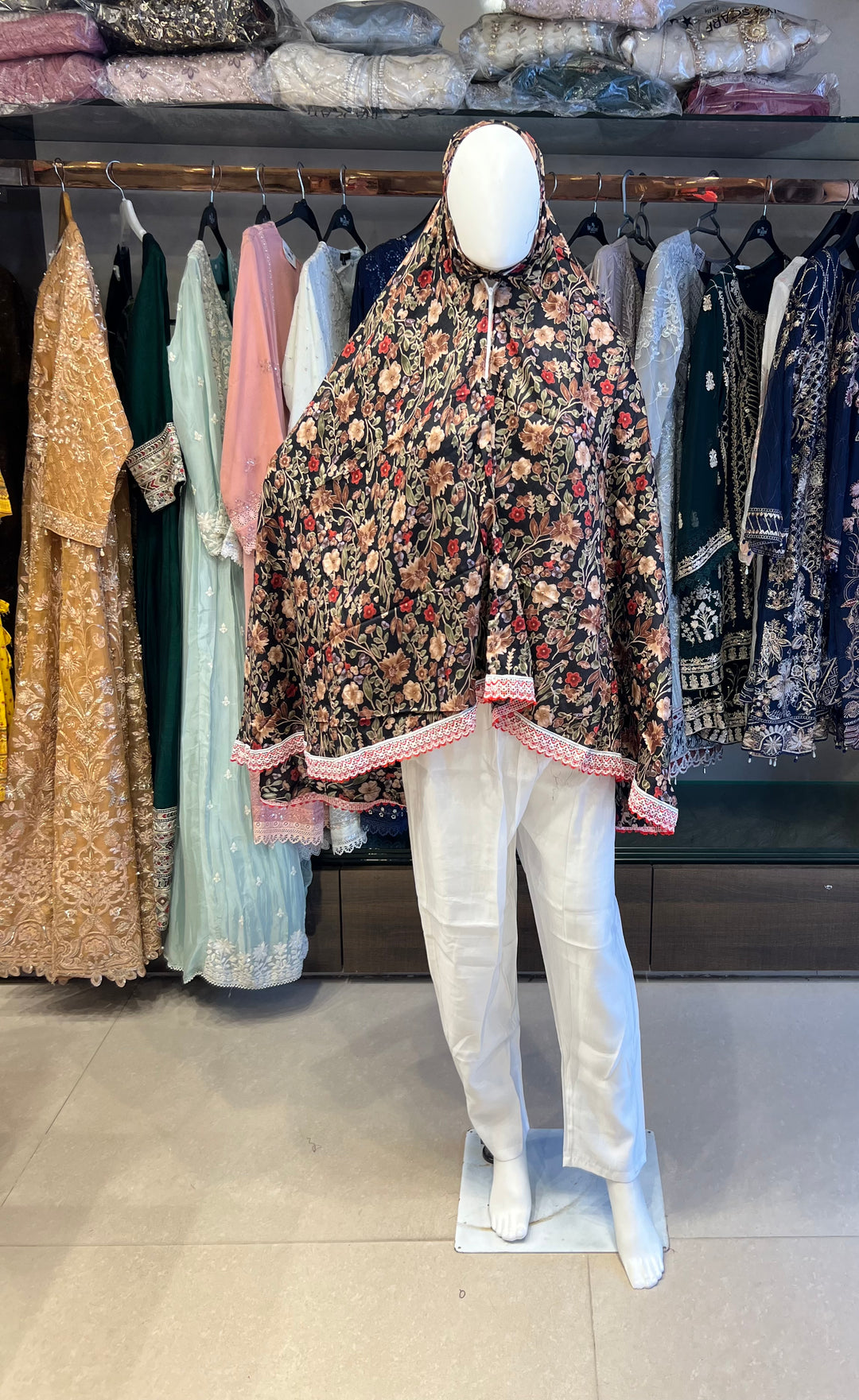 RAMZAN PRAYER NAMAZ HIJAAB-{PRINTED}-PD02/RAYON FABRIC/ 1 a TO 10 a