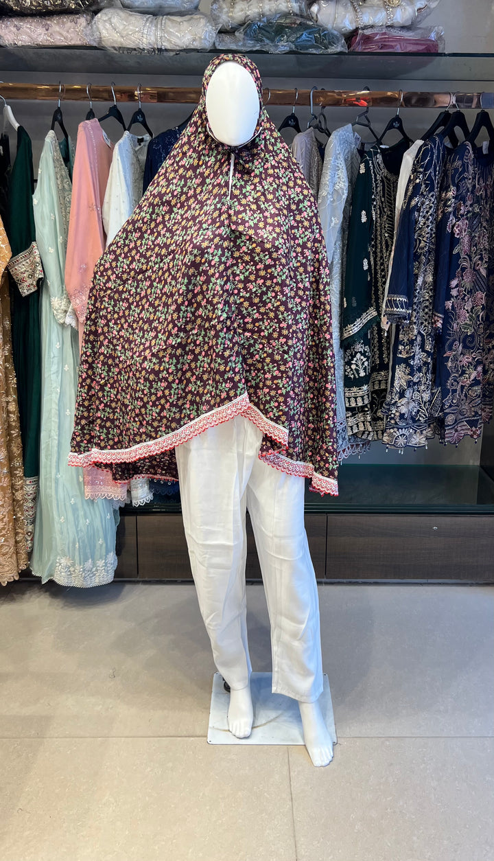 RAMZAN PRAYER NAMAZ HIJAAB-{PRINTED}-PD02/RAYON FABRIC/ 1 a TO 10 a