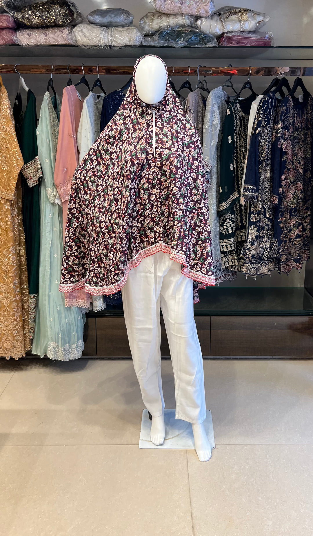 RAMZAN PRAYER NAMAZ HIJAAB-{PRINTED}-PD02/RAYON FABRIC/ 1 a TO 10 a