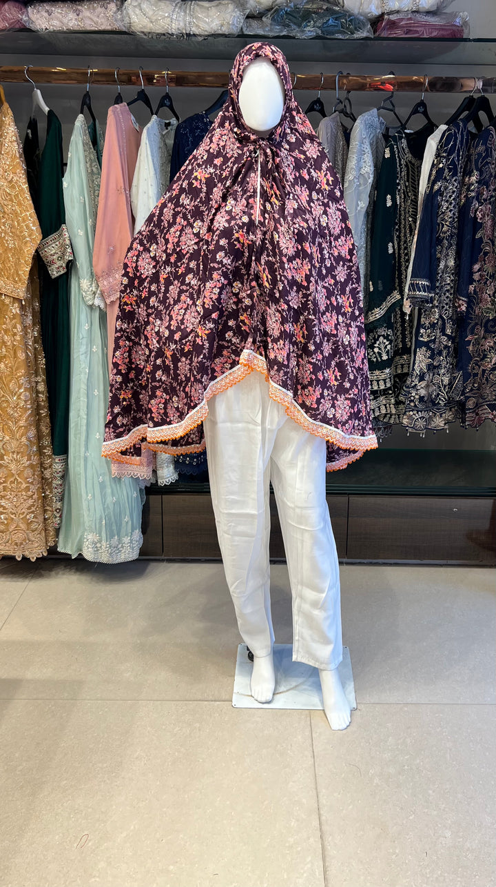 RAMZAN PRAYER NAMAZ HIJAAB-{PRINTED}-PD02/RAYON FABRIC/ 1 a TO 10 a