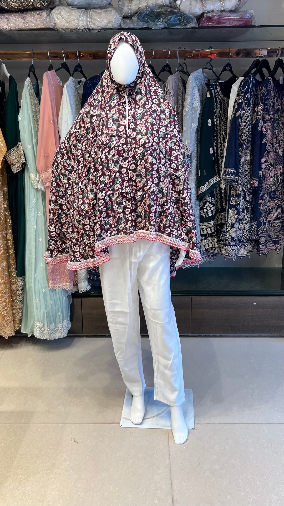 RAMZAN PRAYER NAMAZ HIJAAB-{PRINTED}-PD02/RAYON FABRIC/ 1 a TO 10 a