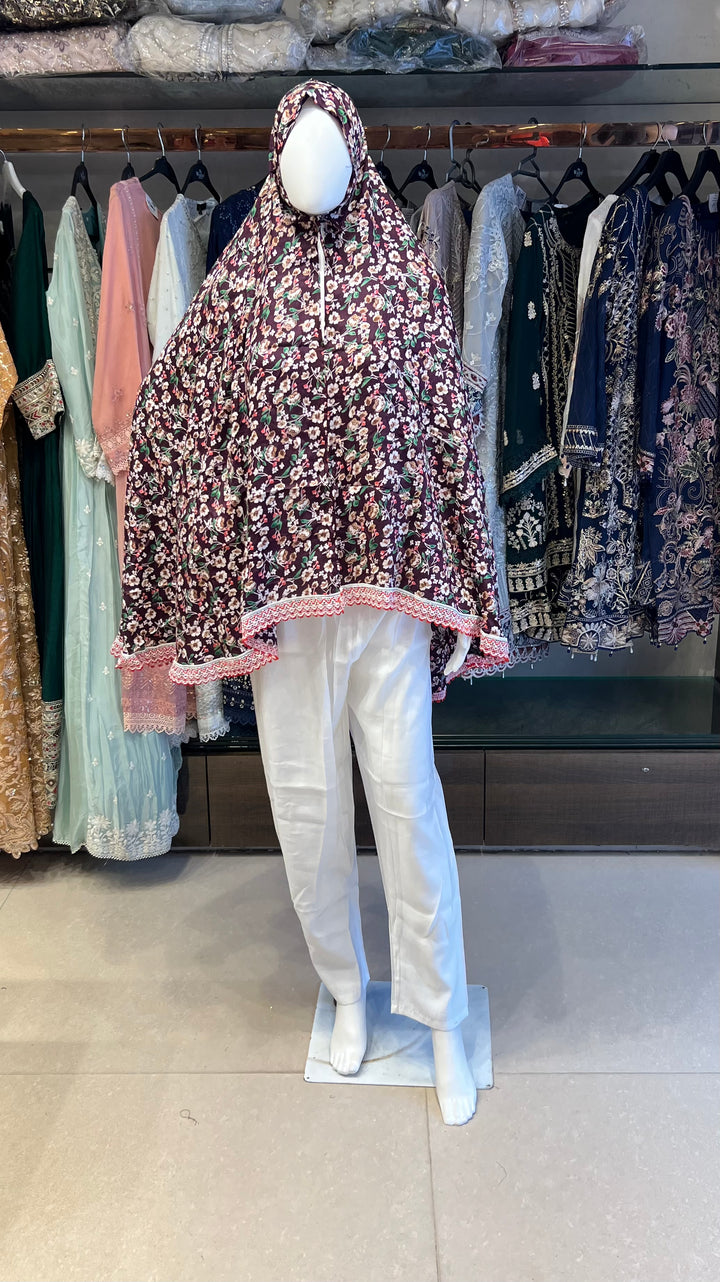 RAMZAN PRAYER NAMAZ HIJAAB-{PRINTED}-PD02/RAYON FABRIC/ 1 a TO 10 a