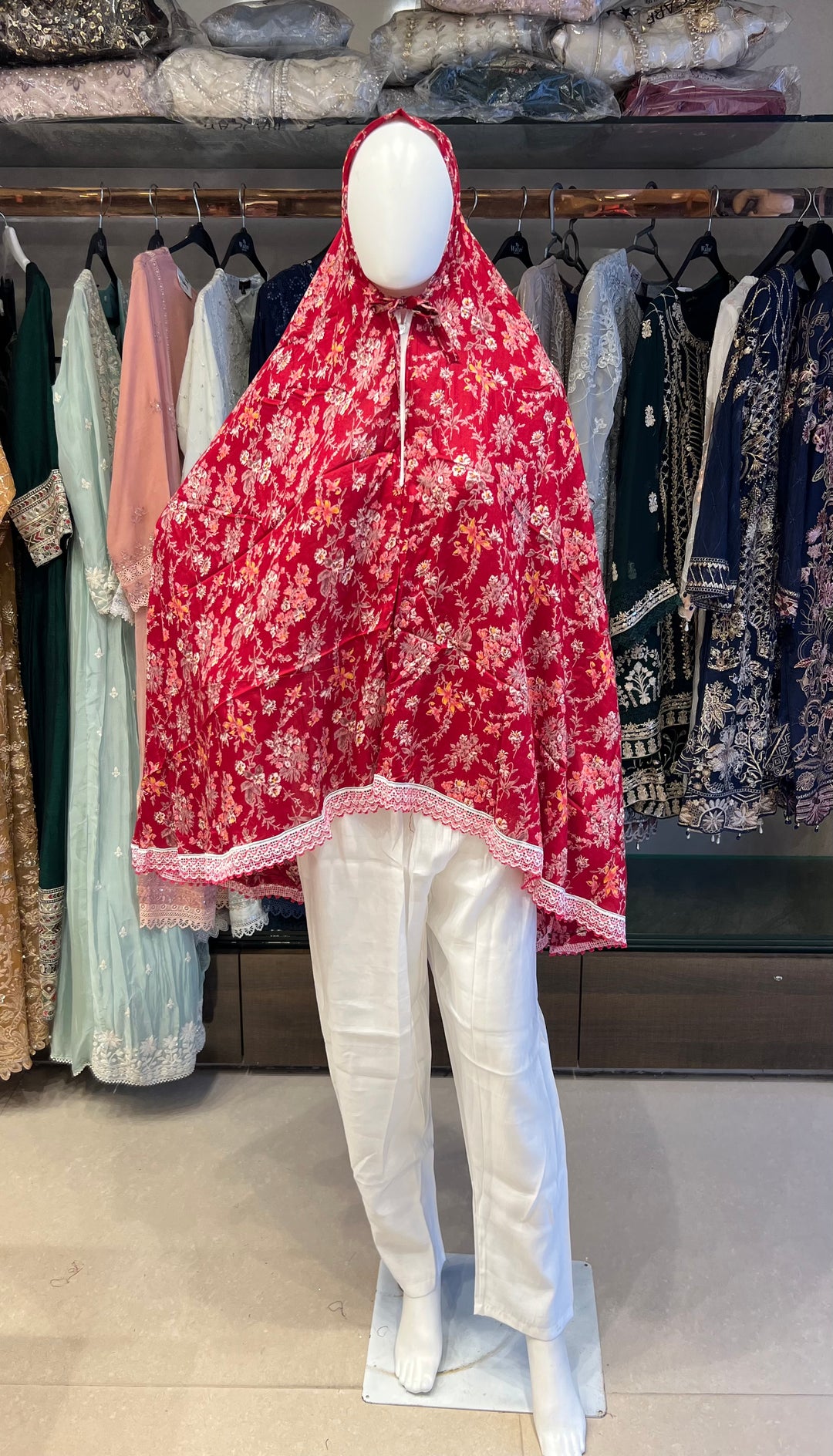 RAMZAN PRAYER NAMAZ HIJAAB-{PRINTED}-PD02/RAYON FABRIC/ 1 a TO 10 a