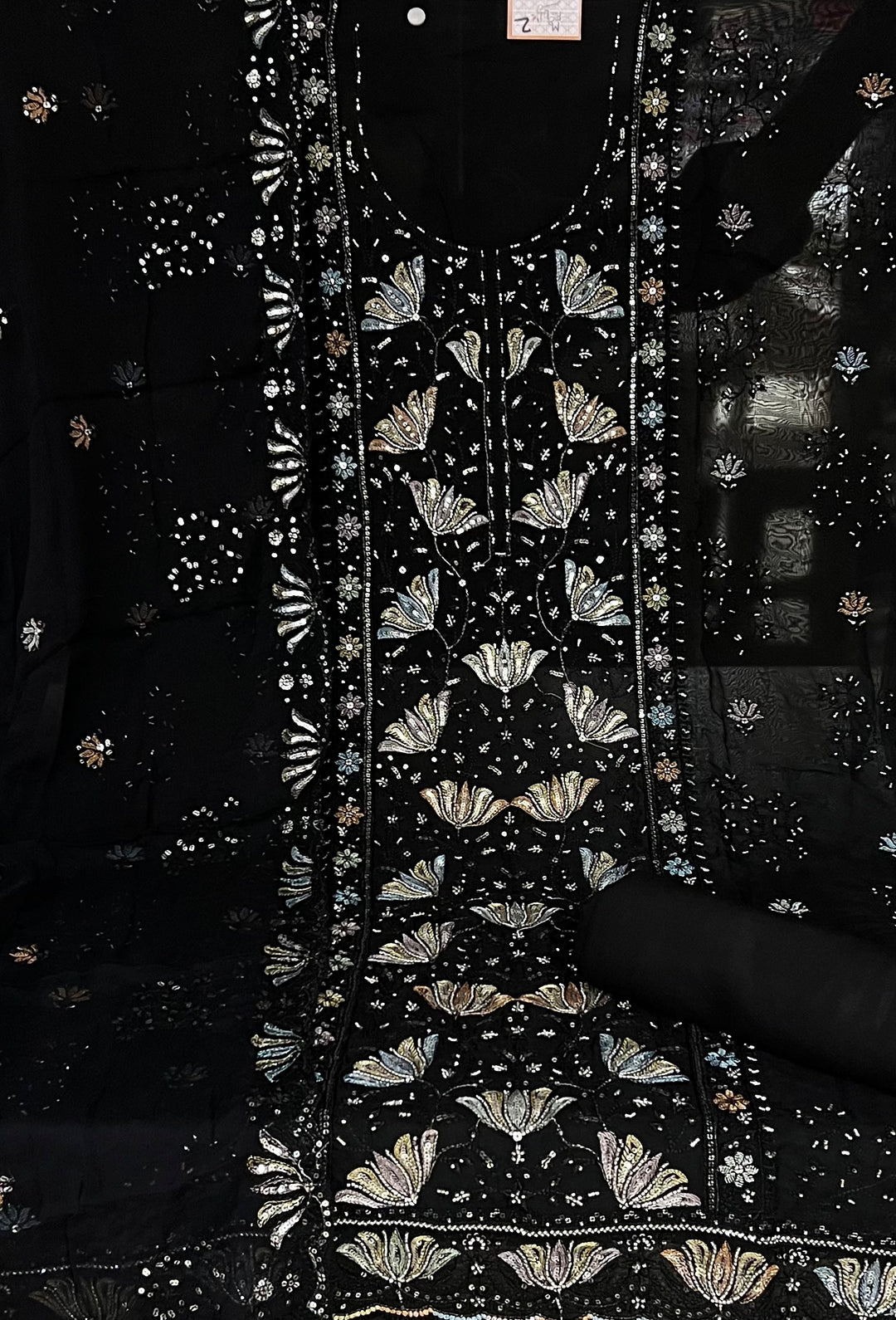 WORK UNSTITCHED DRESS MATERIAL - IKTK02/BLACK