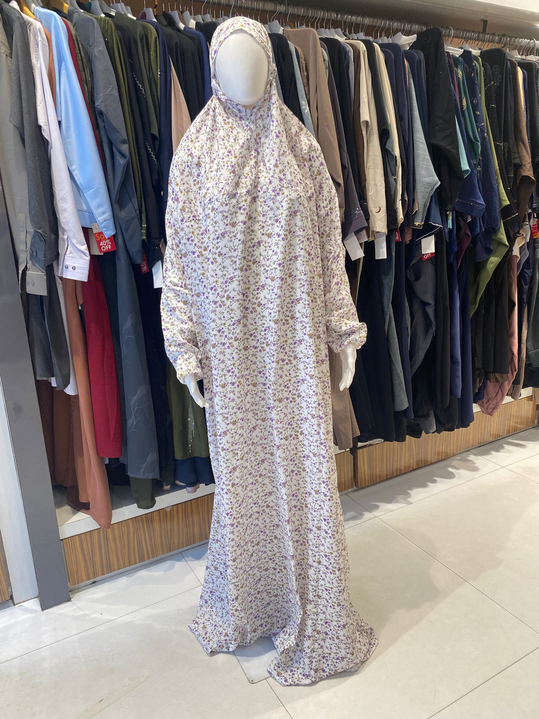 AYESHA PRAYER DRESS SOFT REYON PRINT EHRAAM NEW COLOURS (FULL LENGTH)PD01