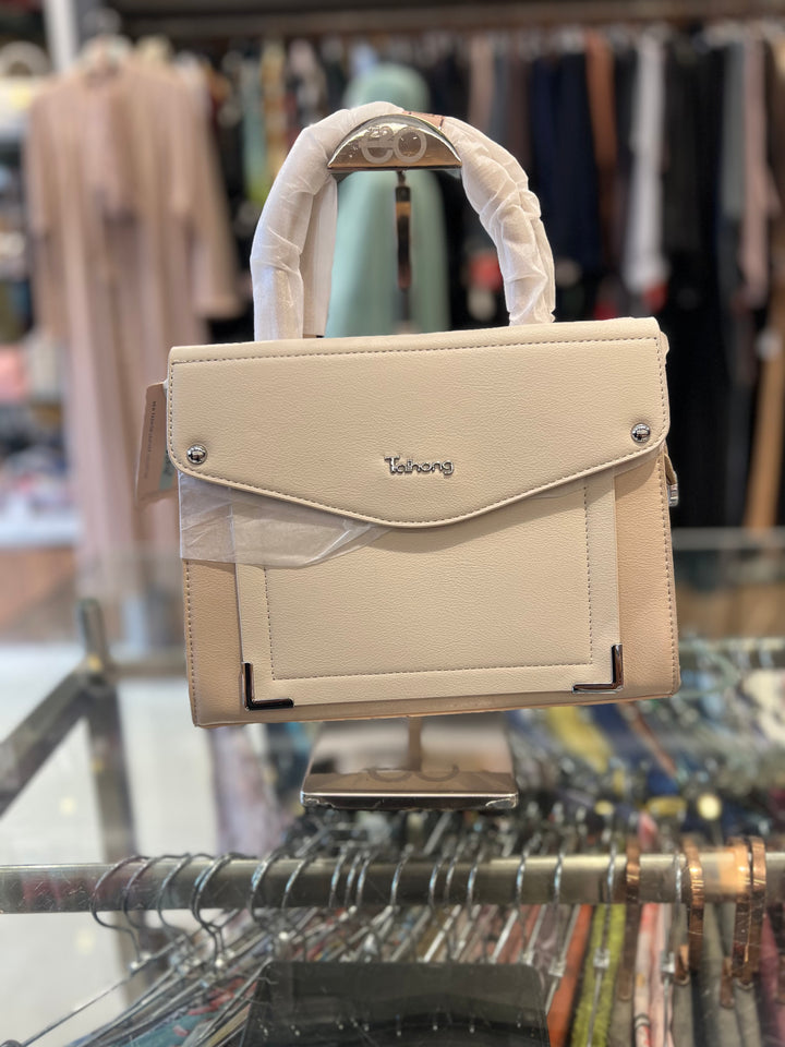 FANCY HAND BAG - BH06/OFF WHITE & CREAM/