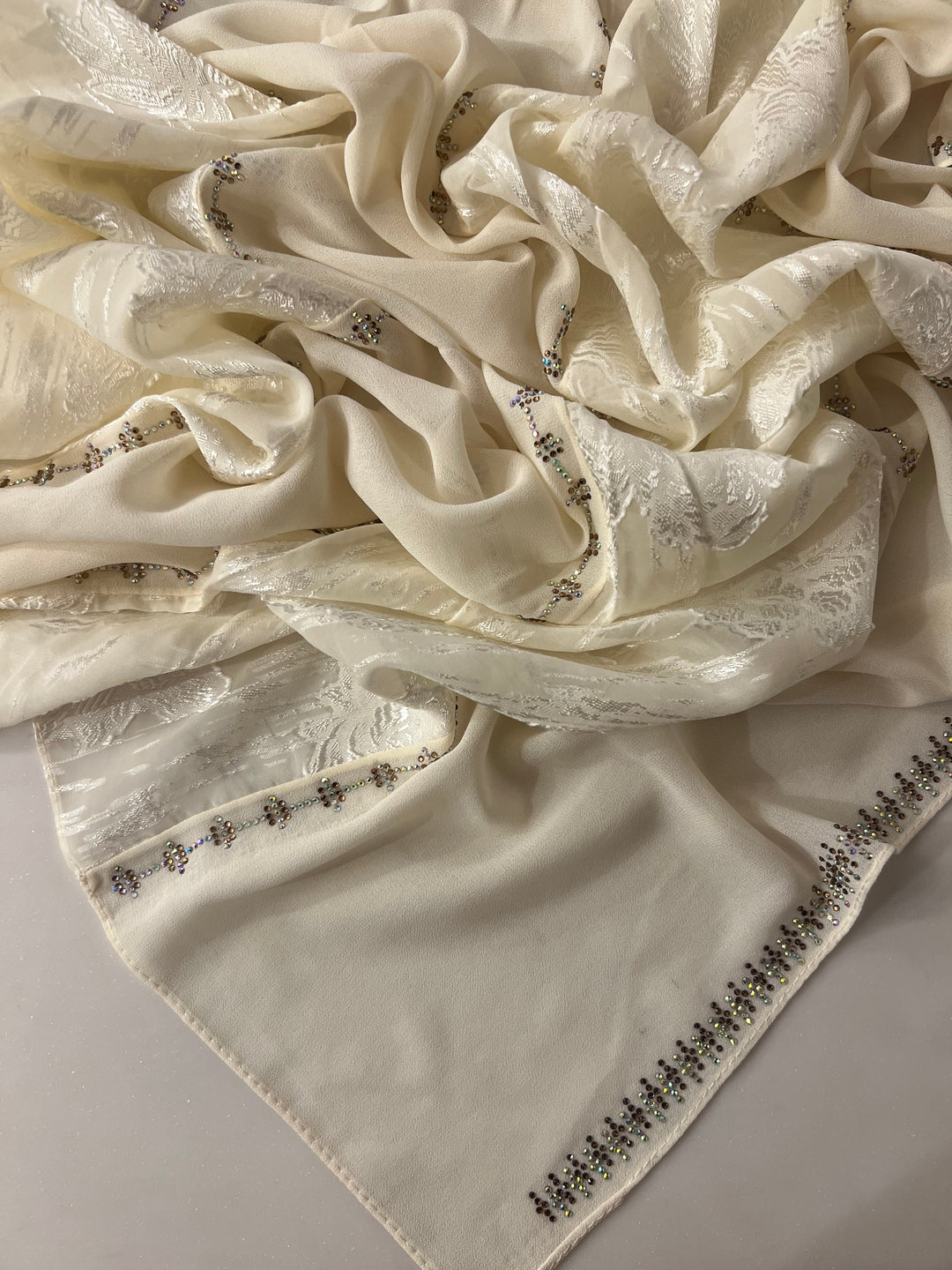 PREMIUM KASHKHA IMPORTED GORGETTE STONE HIJABS- BJ027