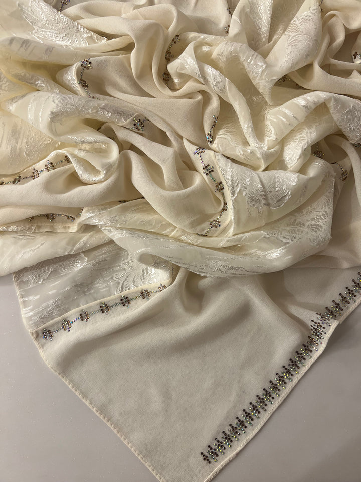 PREMIUM KASHKHA IMPORTED GORGETTE STONE HIJABS- BJ027