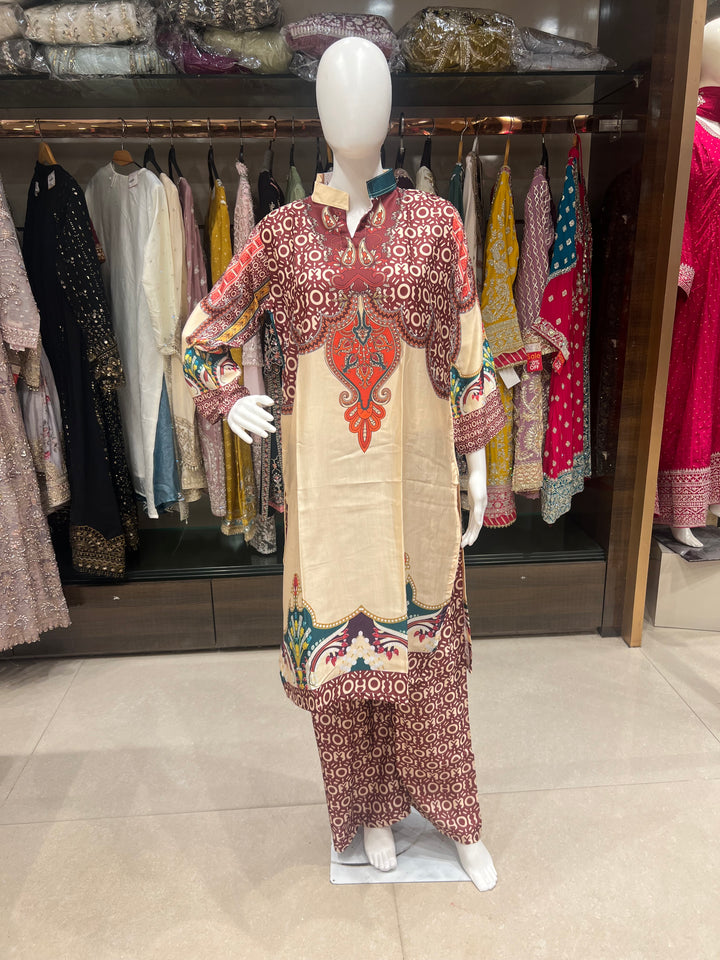 TURKISH PRINTED SILK COORD SET  -IKCP01/IKBN04/10