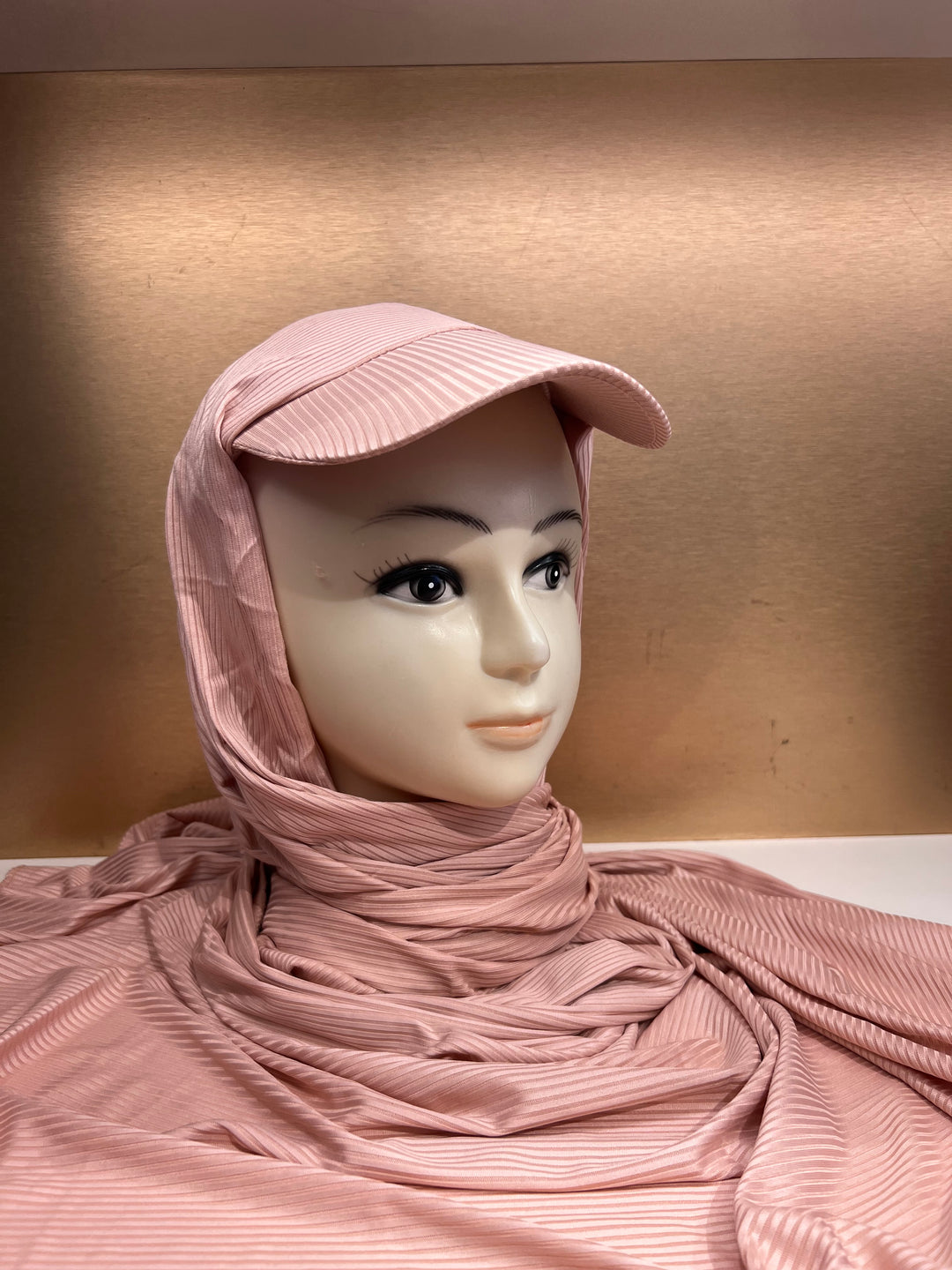 Super Hit Ribbed Fabric Summer Hijabs with Inner Tube Cap- BJ024