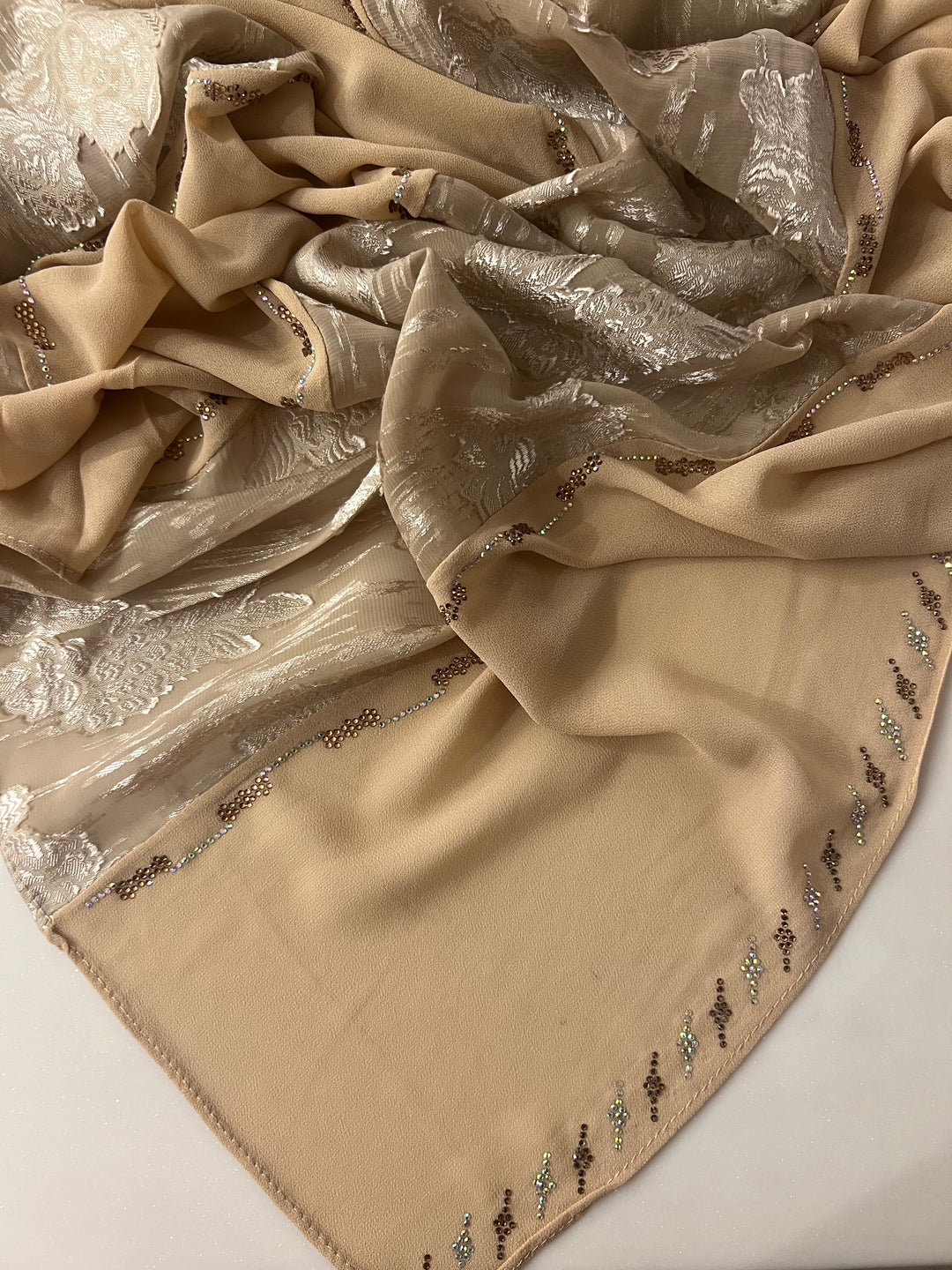 PREMIUM KASHKHA IMPORTED GORGETTE STONE HIJABS- BJ027