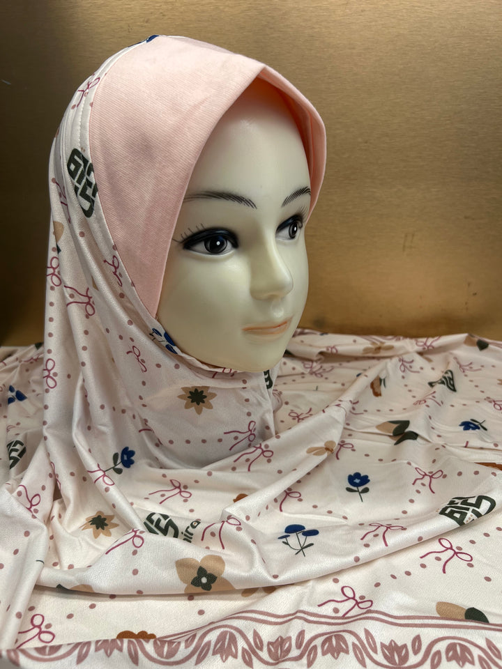MALAYSIAN HIJAB Ready to Wear Super Hit PRINTED LYCRA Soft Fabric Pin-less plain Hijabs- BJ010
