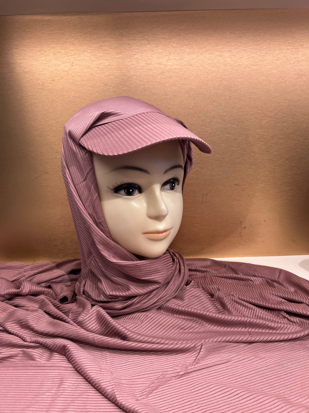 Super Hit Ribbed Fabric Summer Hijabs with Inner Tube Cap- BJ024