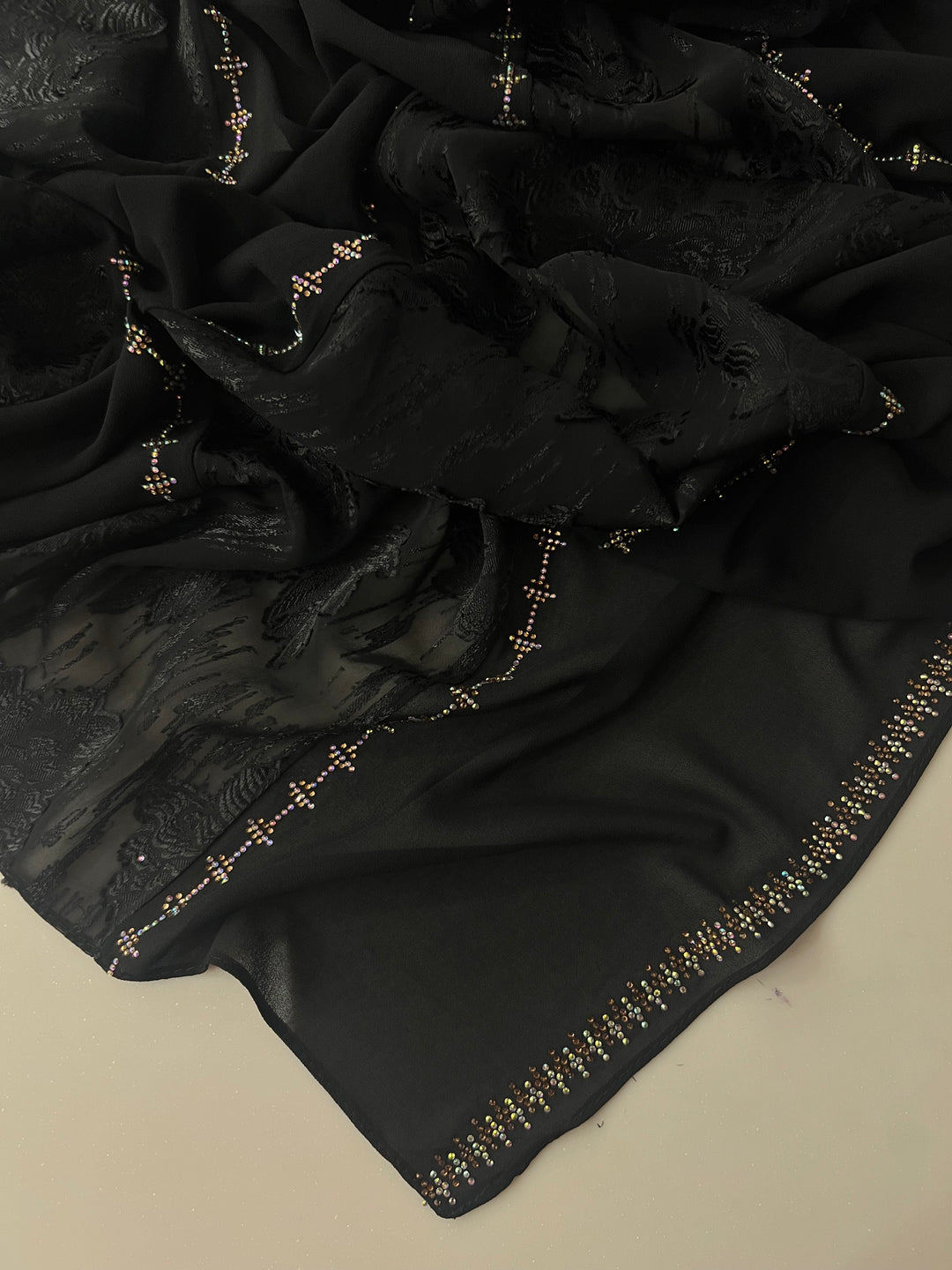 PREMIUM KASHKHA IMPORTED GORGETTE STONE HIJABS- BJ027