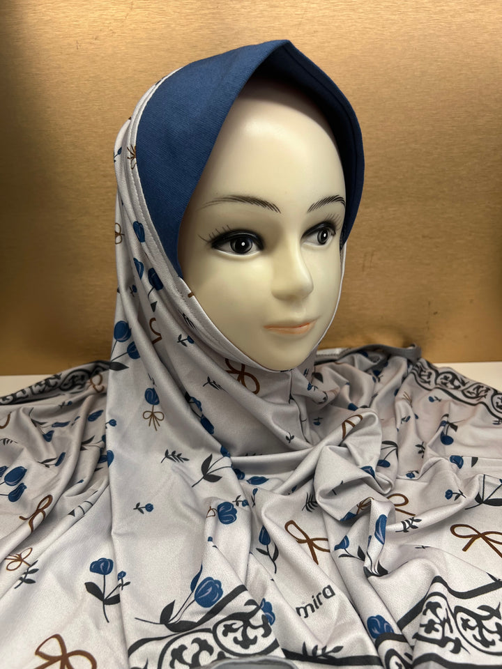 MALAYSIAN HIJAB Ready to Wear Super Hit PRINTED LYCRA Soft Fabric Pin-less plain Hijabs- BJ010