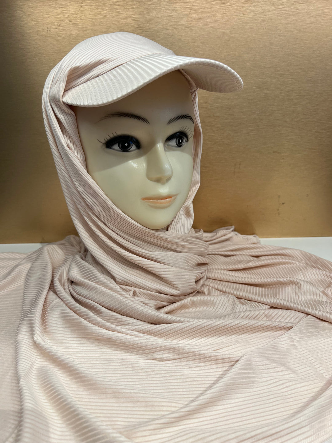 Super Hit Ribbed Fabric Summer Hijabs with Inner Tube Cap- BJ024
